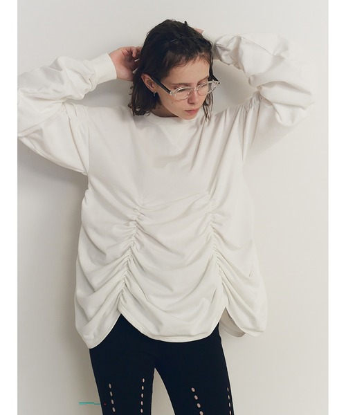 SORIN（ソリン　）の「Soft Sweat Voluminous Gathered Top（Tシャツ/カットソー・レディース・グレー/ホワイト/ライトピンク・38）」の4枚目の写真