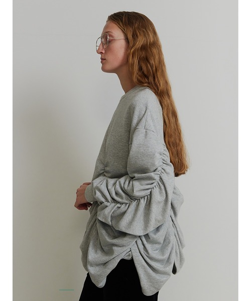 SORIN（ソリン　）の「Soft Sweat Voluminous Gathered Top（Tシャツ/カットソー・レディース・グレー/ホワイト/ライトピンク・38）」の16枚目の写真