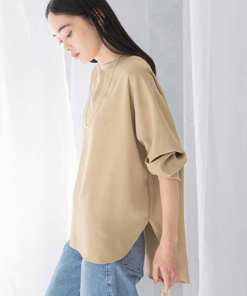 URBAN RESEARCH ROSSO WOMEN(アーバンリサーチ ロッソ)の「『WEB/一部店舗限定』リブドッキングジョーゼットブラウス(シャツ/ブラウス・レディース・ホワイト/ブラック/ベージュ・FREE)」の3枚目の写真