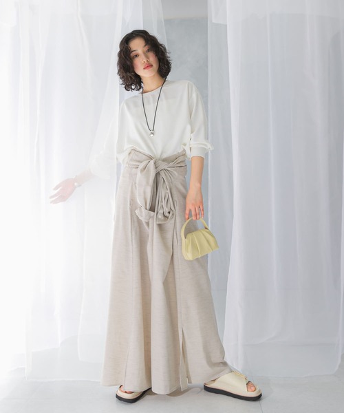 URBAN RESEARCH ROSSO WOMEN(アーバンリサーチ ロッソ)の「『WEB/一部店舗限定』リブドッキングジョーゼットブラウス(シャツ/ブラウス・レディース・ホワイト/ブラック/ベージュ・FREE)」の20枚目の写真