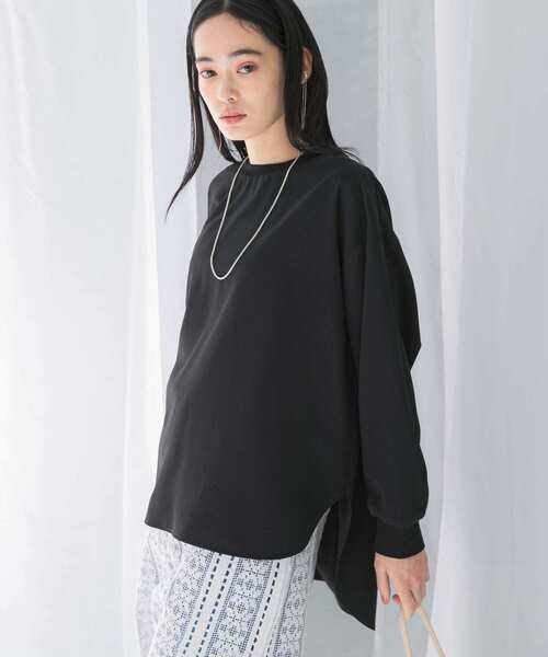 URBAN RESEARCH ROSSO WOMEN(アーバンリサーチ ロッソ)の「『WEB/一部店舗限定』リブドッキングジョーゼットブラウス(シャツ/ブラウス・レディース・ホワイト/ブラック/ベージュ・FREE)」の11枚目の写真
