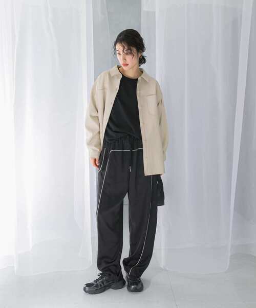 URBAN RESEARCH ROSSO WOMEN(アーバンリサーチ ロッソ)の「『WEB/一部店舗限定』リブドッキングジョーゼットブラウス(シャツ/ブラウス・レディース・ホワイト/ブラック/ベージュ・FREE)」の16枚目の写真