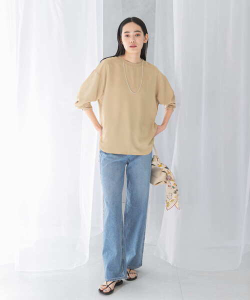 URBAN RESEARCH ROSSO WOMEN(アーバンリサーチ ロッソ)の「『WEB/一部店舗限定』リブドッキングジョーゼットブラウス(シャツ/ブラウス・レディース・ホワイト/ブラック/ベージュ・FREE)」の6枚目の写真