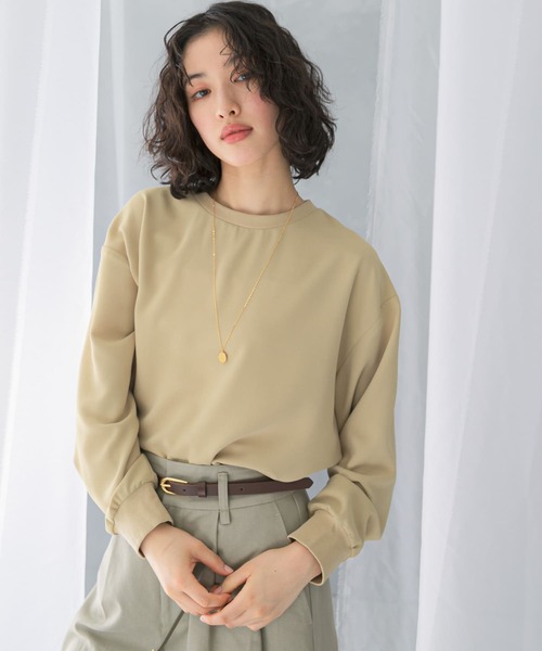 URBAN RESEARCH ROSSO WOMEN(アーバンリサーチ ロッソ)の「『WEB/一部店舗限定』リブドッキングジョーゼットブラウス(シャツ/ブラウス・レディース・ホワイト/ブラック/ベージュ・FREE)」の7枚目の写真