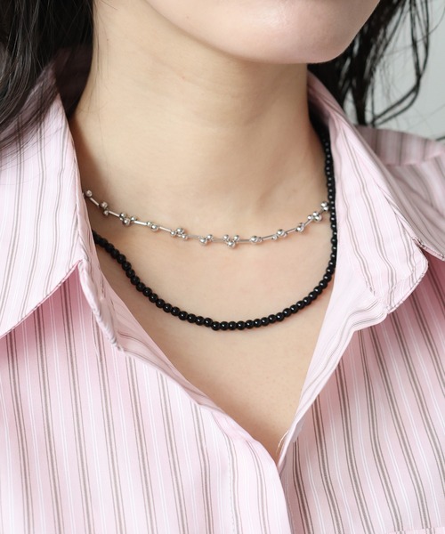 BLUEEAST(ブルーイースト)の「ミニビーズネックレス(ネックレス・レディース・レッド/ブラック・FREE)」の1枚目の写真