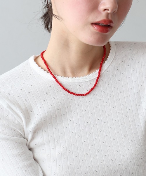 BLUEEAST(ブルーイースト)の「ミニビーズネックレス(ネックレス・レディース・レッド/ブラック・FREE)」の3枚目の写真