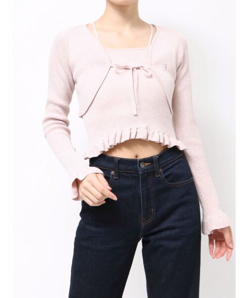 jouetie（ジュエティ）の「ラメフリルニットアンサンブル サマーニット（アンサンブル・レディース・ブラック/ブルー/ピンク・MEDIUM）」の10枚目の写真