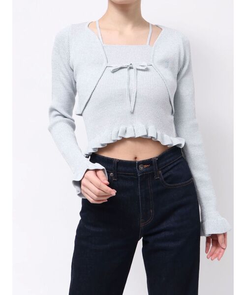 jouetie（ジュエティ）の「ラメフリルニットアンサンブル サマーニット（アンサンブル・レディース・ブラック/ブルー/ピンク・MEDIUM）」の11枚目の写真