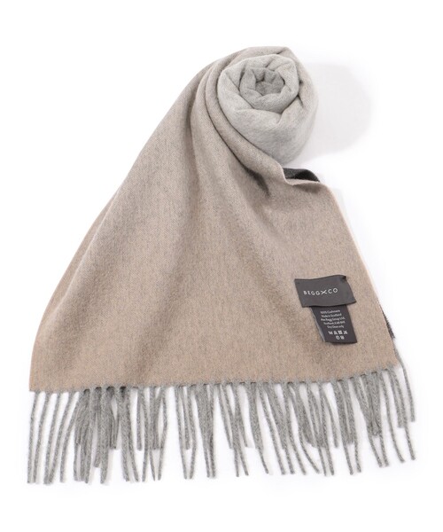 Begg & Co（ベグアンドコー）の「BEGG×CO Nuance Ombre グラデーションカシミヤストール（ストール/ショール・レディース・ネイビー/ベージュ系その他/カーキ・FREE）」の2枚目の写真