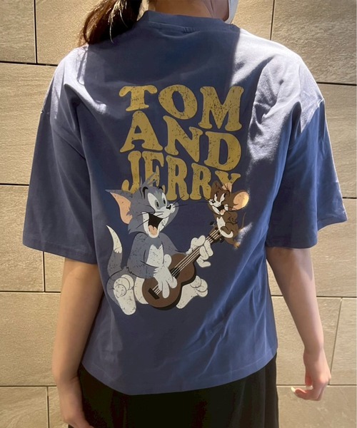 Tom&Jerry(トムアンドジェリー)の「【TOM & JERRY/トムとジェリー】天竺 WIDEシルエット プリント/バックプリント/ワンポイント刺繍 半袖Tシャツ(Tシャツ/カットソー・レディース・オフホワイト/ブルー系2/レッド系/ライトグリーン/ベージュ/オートミール/ブルー系1/スミクロ・M/L)」の6枚目の写真