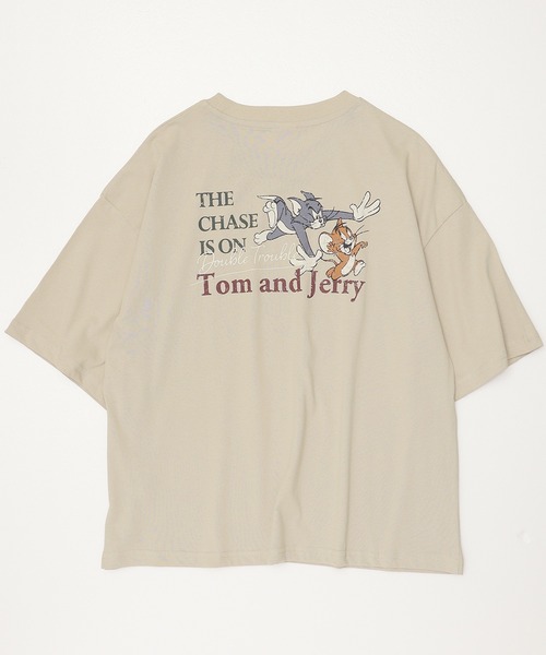 Tom&Jerry(トムアンドジェリー)の「【TOM & JERRY/トムとジェリー】天竺 WIDEシルエット プリント/バックプリント/ワンポイント刺繍 半袖Tシャツ(Tシャツ/カットソー・レディース・オフホワイト/ブルー系2/レッド系/ライトグリーン/ベージュ/オートミール/ブルー系1/スミクロ・M/L)」の14枚目の写真