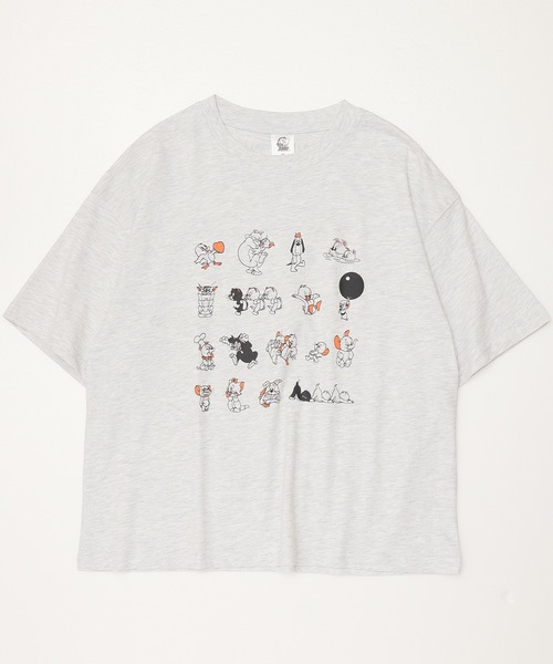 Tom&Jerry(トムアンドジェリー)の「【TOM & JERRY/トムとジェリー】天竺 WIDEシルエット プリント/バックプリント/ワンポイント刺繍 半袖Tシャツ(Tシャツ/カットソー・レディース・オフホワイト/ブルー系2/レッド系/ライトグリーン/ベージュ/オートミール/ブルー系1/スミクロ・M/L)」の15枚目の写真