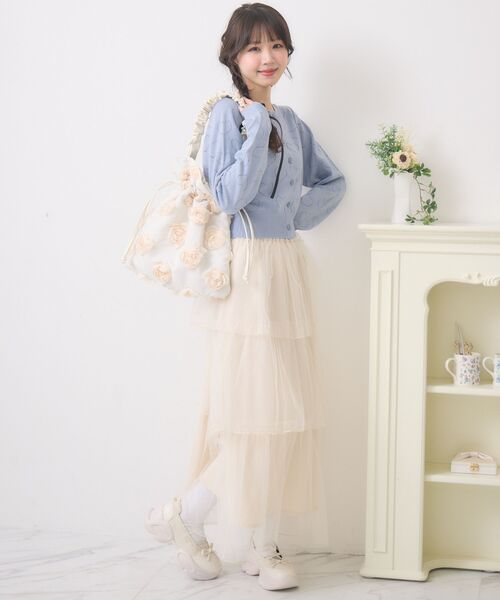 ems excite（エムズエキサイト）の「バラモチーフトートBAG（ショルダーバッグ・レディース・アイボリー/ブラック・ONE SIZE）」の6枚目の写真