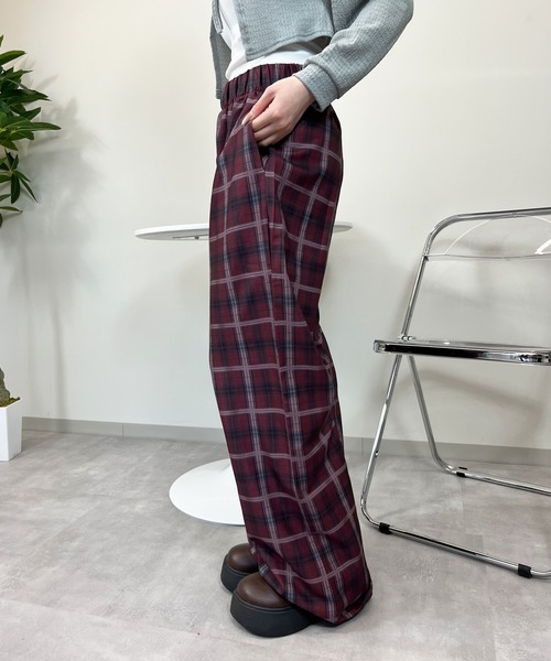 sevens(セブンズ)の「【sevens】PT チェックワイドストレートパンツ(その他パンツ・レディース・グレー/レッド/イエロー・FREE)」の3枚目の写真