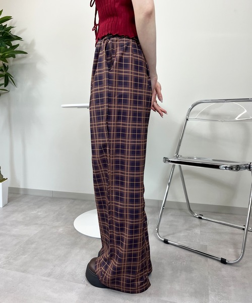 sevens(セブンズ)の「【sevens】PT チェックワイドストレートパンツ(その他パンツ・レディース・グレー/レッド/イエロー・FREE)」の1枚目の写真