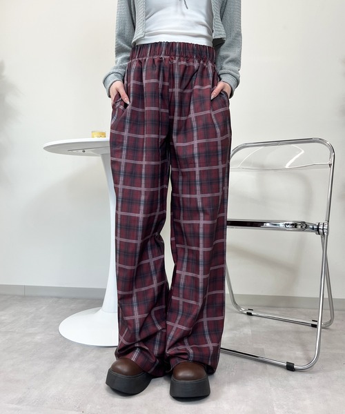 sevens(セブンズ)の「【sevens】PT チェックワイドストレートパンツ(その他パンツ・レディース・グレー/レッド/イエロー・FREE)」の9枚目の写真