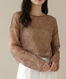 カットメッシュクロップドプルオーバー