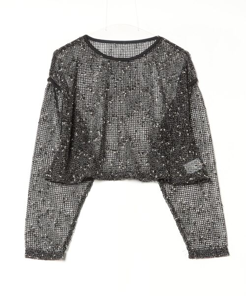 Per sist ence(パーシエンス)の「カットメッシュクロップドプルオーバー(Tシャツ/カットソー・レディース・アイボリー/ブラック/ベージュ・FREE)」の12枚目の写真