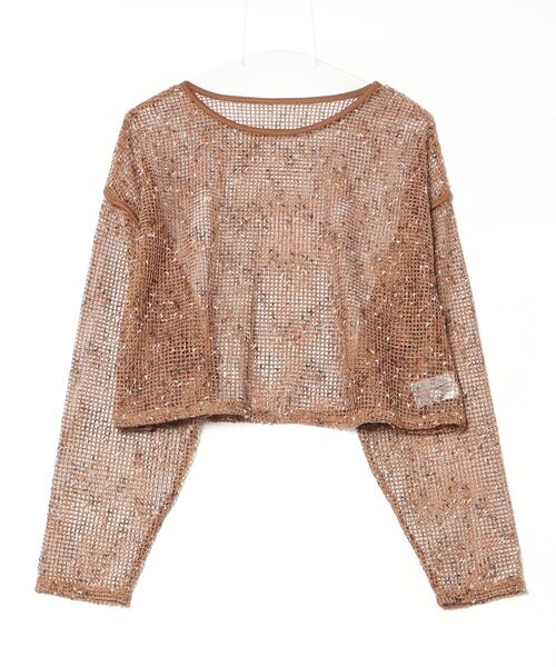 Per sist ence(パーシエンス)の「カットメッシュクロップドプルオーバー(Tシャツ/カットソー・レディース・アイボリー/ブラック/ベージュ・FREE)」の13枚目の写真