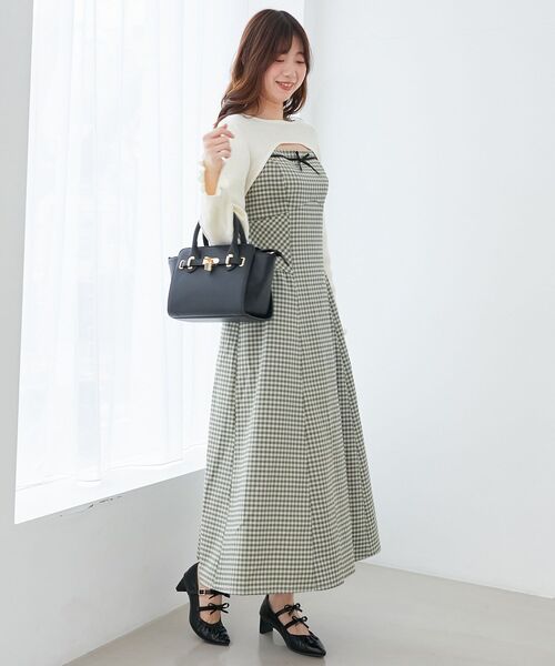 MAJESTIC LEGON（マジェスティックレゴン）の「リブニット×デコルテオープンワンピ（ワンピース・レディース・ホワイト系その他2/ブラック系その他/グレー系その他・X-SMALL/SMALL/MEDIUM）」の9枚目の写真