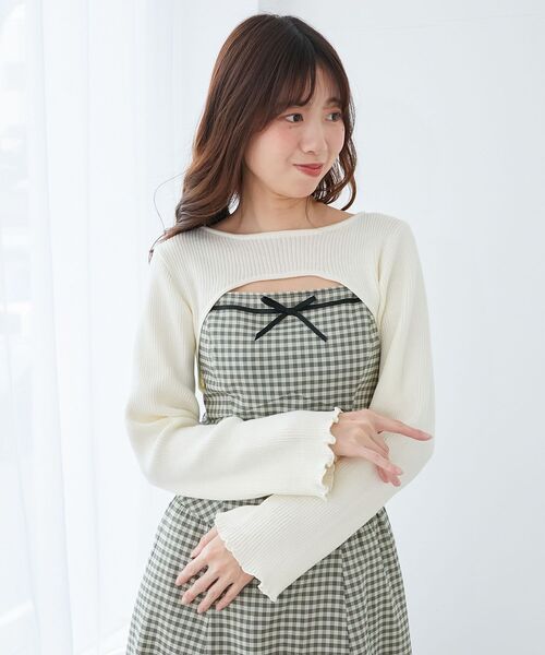 MAJESTIC LEGON（マジェスティックレゴン）の「リブニット×デコルテオープンワンピ（ワンピース・レディース・ホワイト系その他2/ブラック系その他/グレー系その他・X-SMALL/SMALL/MEDIUM）」の15枚目の写真