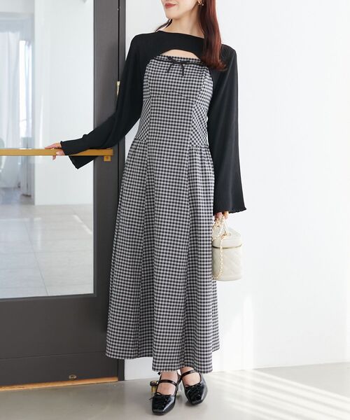 MAJESTIC LEGON（マジェスティックレゴン）の「リブニット×デコルテオープンワンピ（ワンピース・レディース・ホワイト系その他2/ブラック系その他/グレー系その他・X-SMALL/SMALL/MEDIUM）」の19枚目の写真