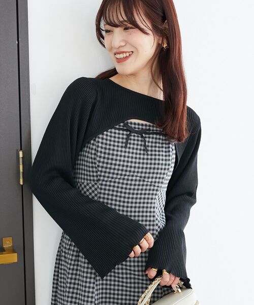 MAJESTIC LEGON（マジェスティックレゴン）の「リブニット×デコルテオープンワンピ（ワンピース・レディース・ホワイト系その他2/ブラック系その他/グレー系その他・X-SMALL/SMALL/MEDIUM）」の22枚目の写真