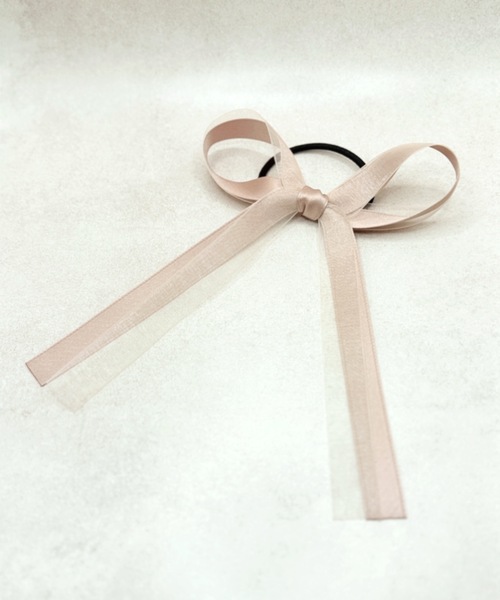 セール】サテン×オーガンジーリボンポニー ヘアゴム（ヘアゴム