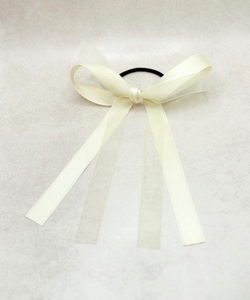 セール】サテン×オーガンジーリボンポニー ヘアゴム（ヘアゴム