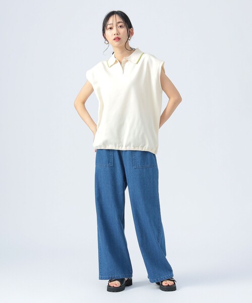 BEAMS HEART（ビームスハート）の「ドロスト ノースリーブ ポロニット（ポロシャツ・レディース・ホワイト系その他5/ピンク/ブラウン系その他4/レッド・FREE）」の20枚目の写真