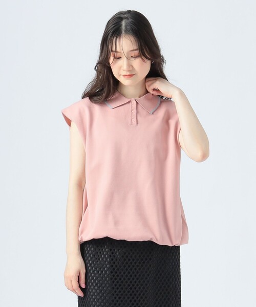 BEAMS HEART（ビームスハート）の「ドロスト ノースリーブ ポロニット（ポロシャツ・レディース・ホワイト系その他5/ピンク/ブラウン系その他4/レッド・FREE）」の15枚目の写真