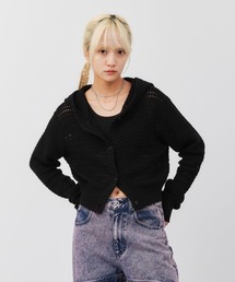 atmos pink Hoodie Knit Cardigan / アトモス ピンク フーディ ニット カーディガン