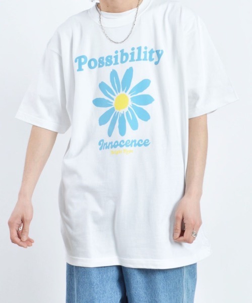 MODISH GAZE（モディシュガゼ）の「【MODISH GAZE】デイジープリントTシャツ(CP)（Tシャツ/カットソー・レディース・ネイビー/ブラック/ホワイト・L/XL/M）」の20枚目の写真
