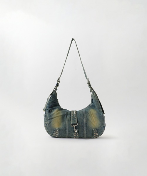 Chick(チック)の「Studs Design Denim Bag / スタッズデザインデニムバッグ(ショルダーバッグ・レディース・ブラック/ブルー/イエロー・FREE)」の21枚目の写真