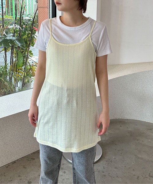 PILIT（ピリット）の「アイレット キャミソールチュニック（セットアップ対応）（キャミソール・レディース・ブラック/ブルー/レモンイエロー・MEDIUM）」の11枚目の写真