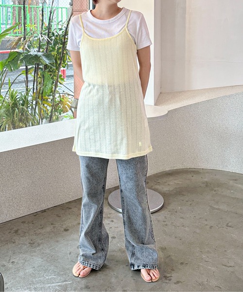 PILIT（ピリット）の「アイレット キャミソールチュニック（セットアップ対応）（キャミソール・レディース・ブラック/ブルー/レモンイエロー・MEDIUM）」の12枚目の写真