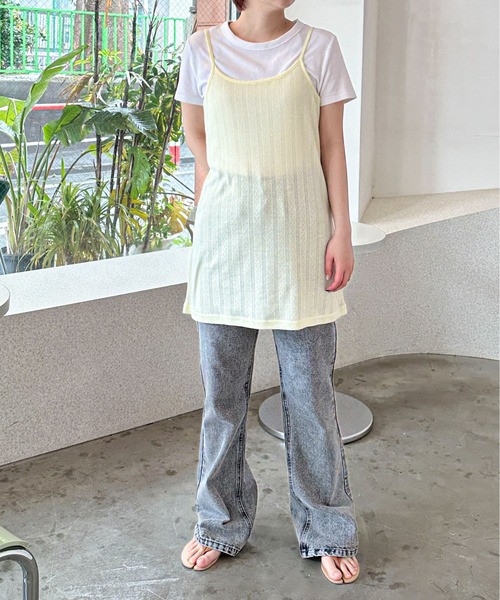 PILIT（ピリット）の「アイレット キャミソールチュニック（セットアップ対応）（キャミソール・レディース・ブラック/ブルー/レモンイエロー・MEDIUM）」の13枚目の写真