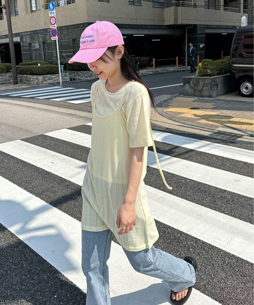 PILIT（ピリット）の「アイレット キャミソールチュニック（セットアップ対応）（キャミソール・レディース・ブラック/ブルー/レモンイエロー・MEDIUM）」の7枚目の写真