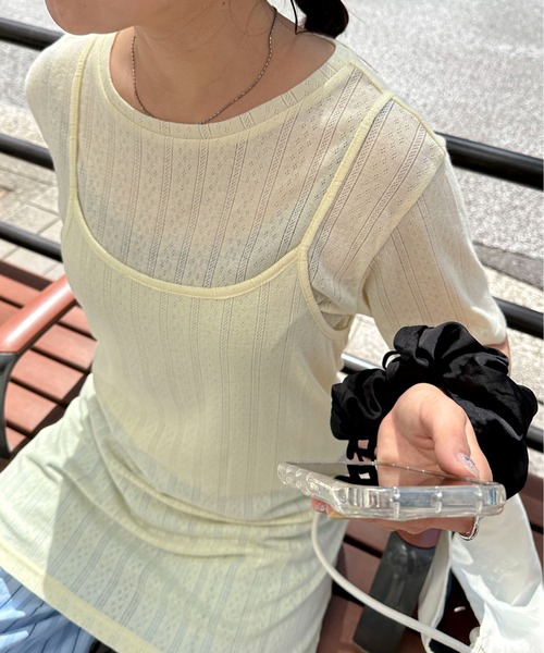 PILIT（ピリット）の「アイレット キャミソールチュニック（セットアップ対応）（キャミソール・レディース・ブラック/ブルー/レモンイエロー・MEDIUM）」の21枚目の写真