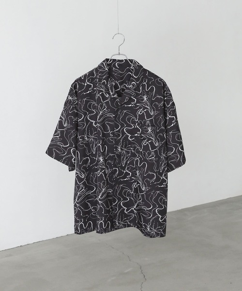 MDR(エムディアール)の「マルチプリント総柄 開襟シャツ(シャツ/ブラウス・メンズ・ネイビー/ライトグレー/グレイッシュベージュ/ピンク系その他/カーキ/ブラック・M/L)」の16枚目の写真