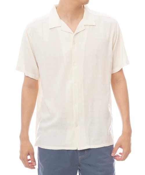 RVCA(ルーカ)の「RVCA メンズ VACANCY SS 半袖シャツ 【2025年春夏モデル】/ルーカオープンカラー半袖シャツ(シャツ/ブラウス・メンズ・アイボリー・X-LARGE/MEDIUM/SMALL/LARGE)」の1枚目の写真