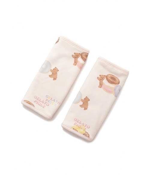 gelato pique(ジェラートピケ)の「【BABY】ドーナツベア柄サッキングパッド(抱っこ紐/ベルトカバー/スリング・キッズ・クリーム/ピンク・FREE)」の4枚目の写真
