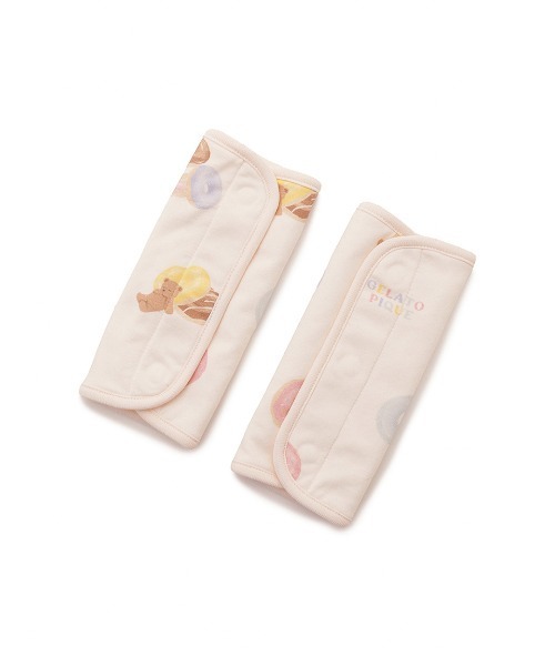 gelato pique(ジェラートピケ)の「【BABY】ドーナツベア柄サッキングパッド(抱っこ紐/ベルトカバー/スリング・キッズ・クリーム/ピンク・FREE)」の5枚目の写真