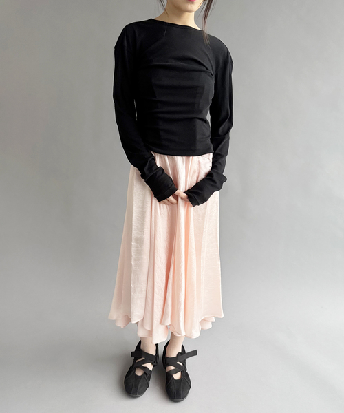 babaco(ババコ)の「【babaco/ババコ】Twisted Cotton Back Tied Long Sle(Tシャツ/カットソー・レディース・ブラック/パープル・1)」の7枚目の写真