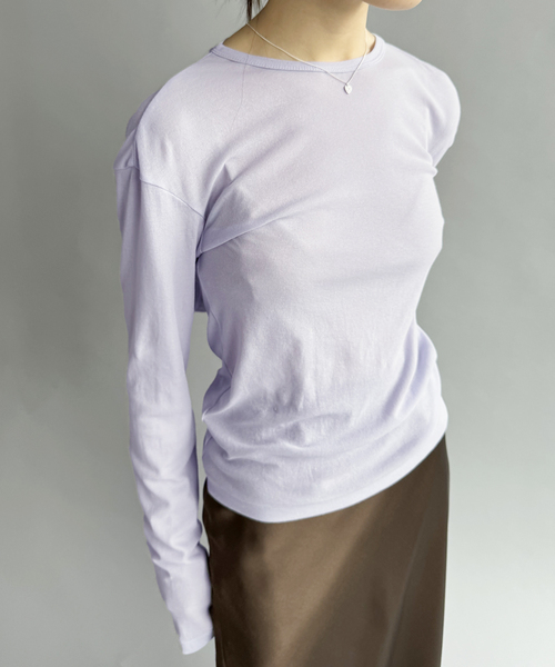 babaco(ババコ)の「【babaco/ババコ】Twisted Cotton Back Tied Long Sle(Tシャツ/カットソー・レディース・ブラック/パープル・1)」の9枚目の写真