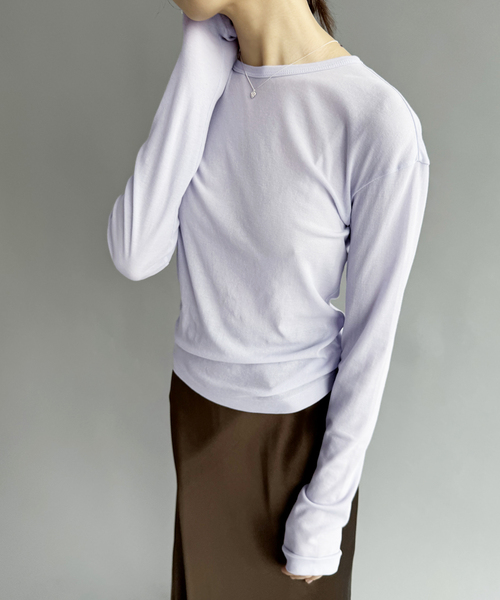 babaco(ババコ)の「【babaco/ババコ】Twisted Cotton Back Tied Long Sle(Tシャツ/カットソー・レディース・ブラック/パープル・1)」の10枚目の写真