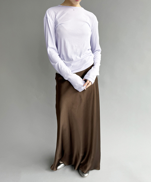 babaco(ババコ)の「【babaco/ババコ】Twisted Cotton Back Tied Long Sle(Tシャツ/カットソー・レディース・ブラック/パープル・1)」の11枚目の写真