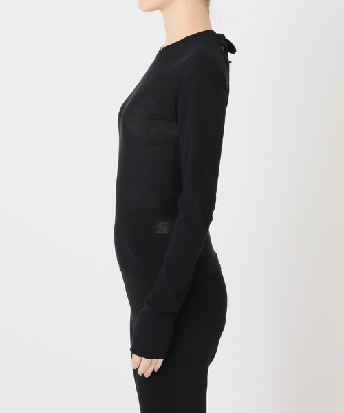 babaco(ババコ)の「【babaco/ババコ】Twisted Cotton Back Tied Long Sle(Tシャツ/カットソー・レディース・ブラック/パープル・1)」の13枚目の写真