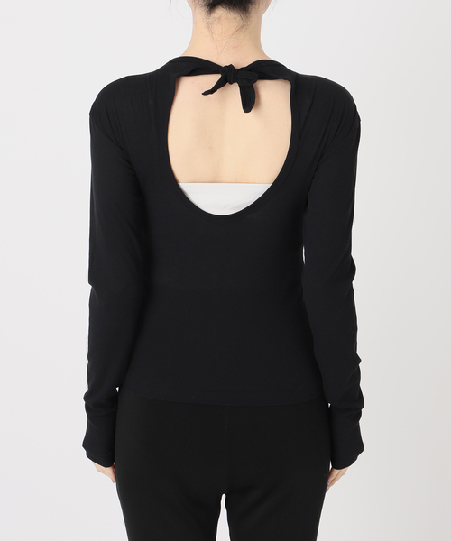 babaco(ババコ)の「【babaco/ババコ】Twisted Cotton Back Tied Long Sle(Tシャツ/カットソー・レディース・ブラック/パープル・1)」の14枚目の写真