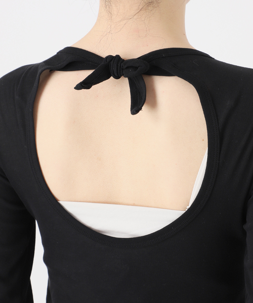 babaco(ババコ)の「【babaco/ババコ】Twisted Cotton Back Tied Long Sle(Tシャツ/カットソー・レディース・ブラック/パープル・1)」の15枚目の写真